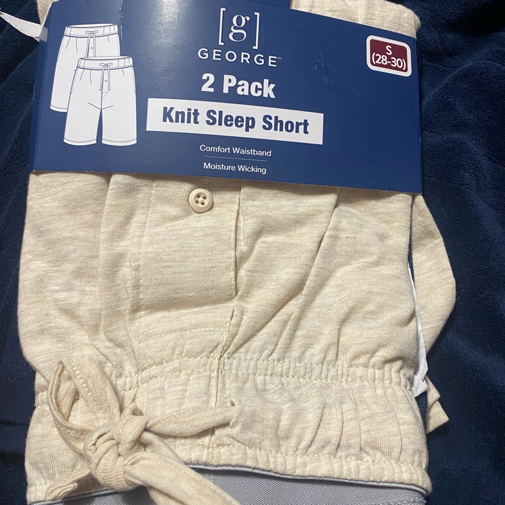 George 2 Pack Knit Sleep Shorts - Beige